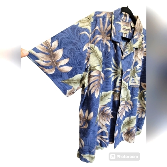 XL 100% Silk Tropical Hawaiian Short Sleeve Button Down Dress Shirt Vacation - Picture 4 of 8